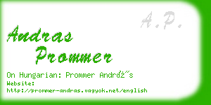 andras prommer business card